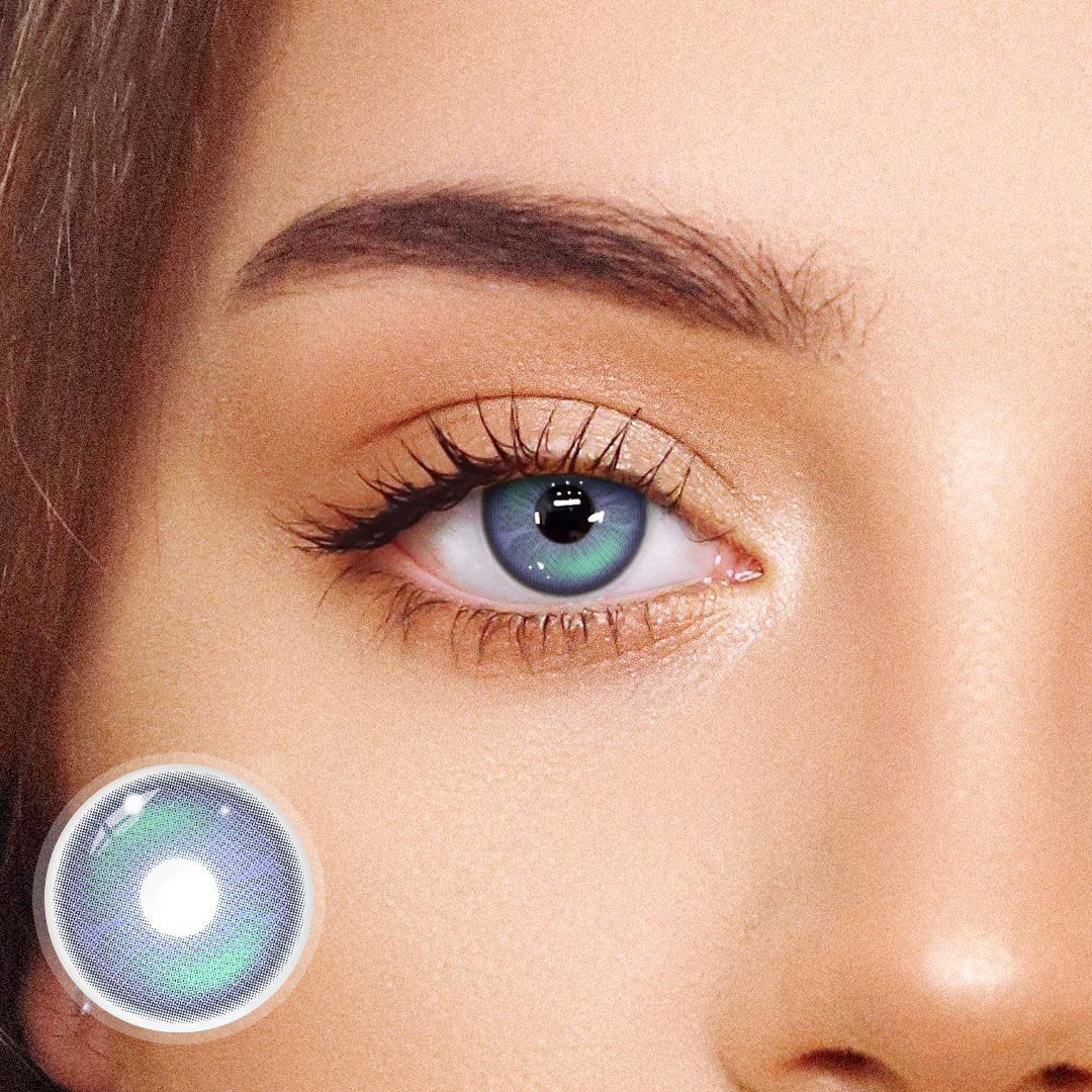 Luminareye Aurora Glaze Grey Colored Contacts | Iridescent Grey Lenses, 1 Year