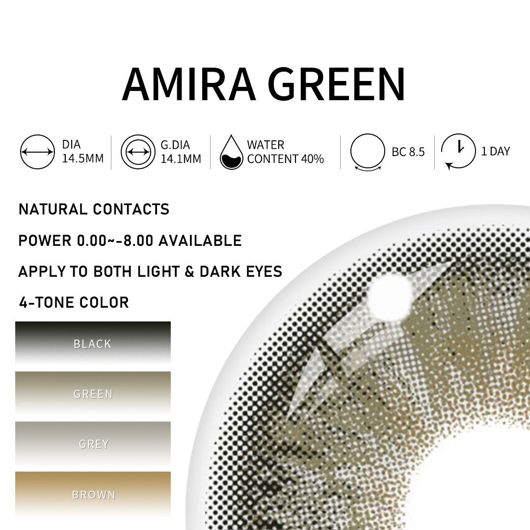 Luminareye Amira Green | 1 Day, 10 Pcs